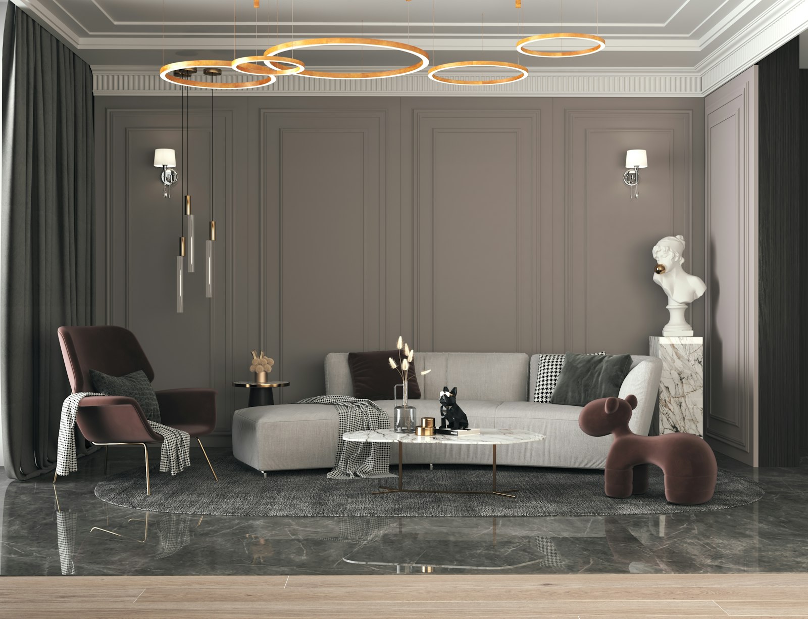 A renovated Dubai living room, furnished for letting